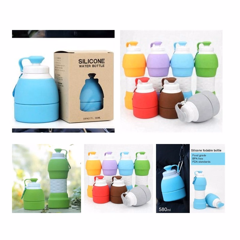 Silicone folding cup 580ml collapsible water bottle