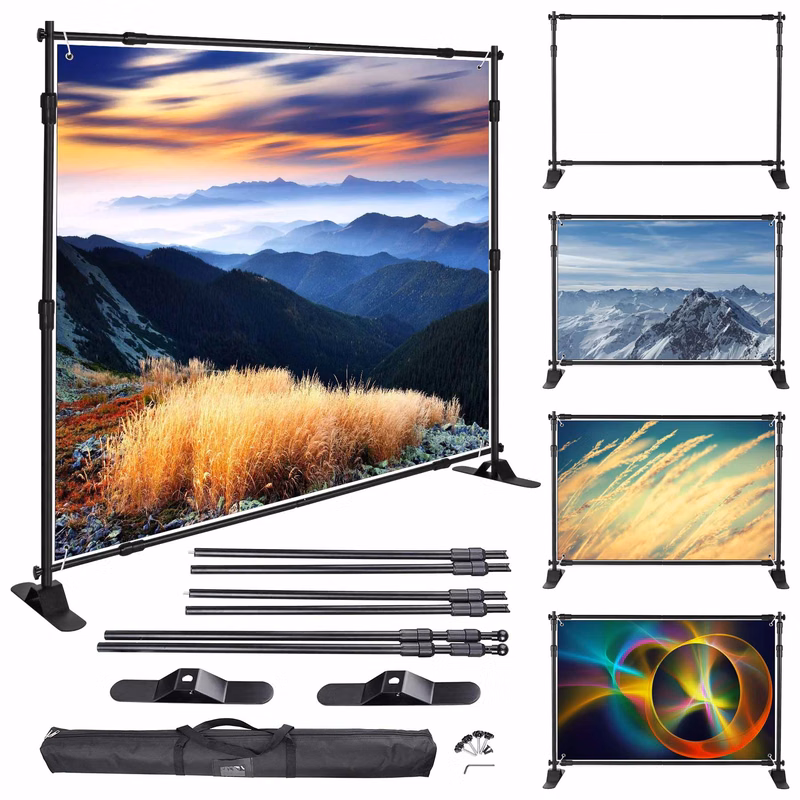 8x8 ft Heavy Duty Backdrop Banner Stand Kit