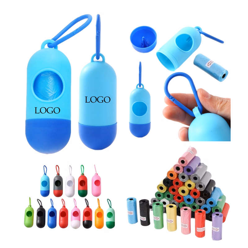 Capsule-Shaped Pet Waste Bag Dispenser With Carabiner