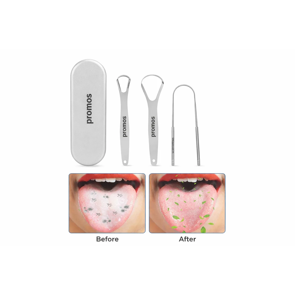 Stainless Steel Tongue Scraper Set 1