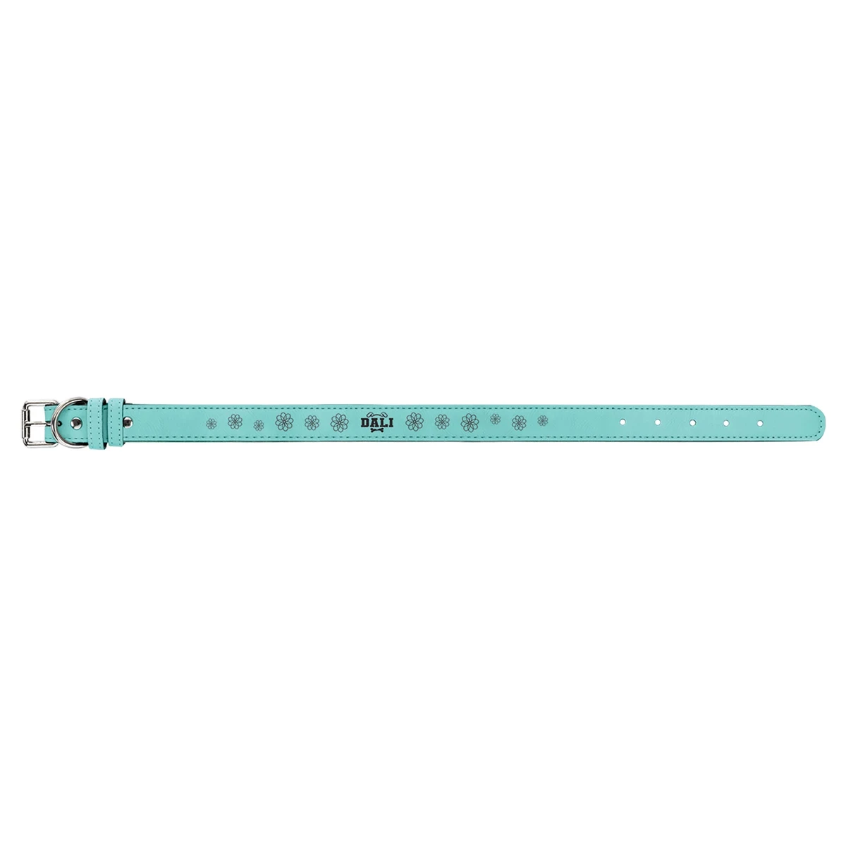 23" x 1" Teal Leatherette Dog Collar 1