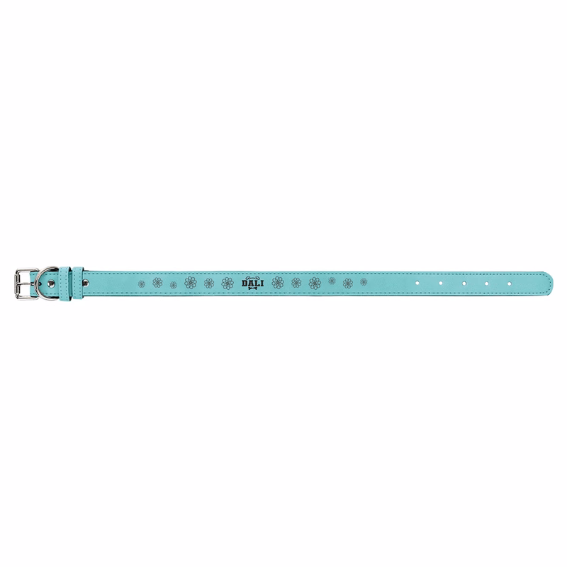 23" x 1" Teal Leatherette Dog Collar