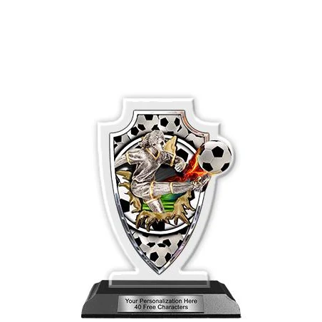 Acrylic Trophy: 6" Arrow Head, (Soccer Female) 1