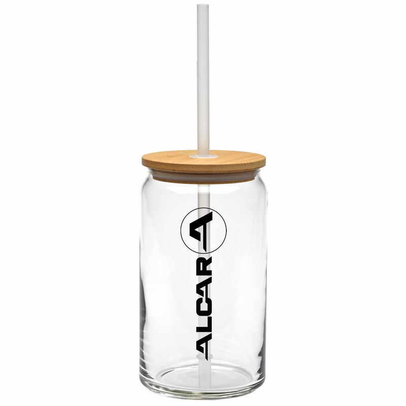 16 oz. Soda Can Glass with Bamboo Lid