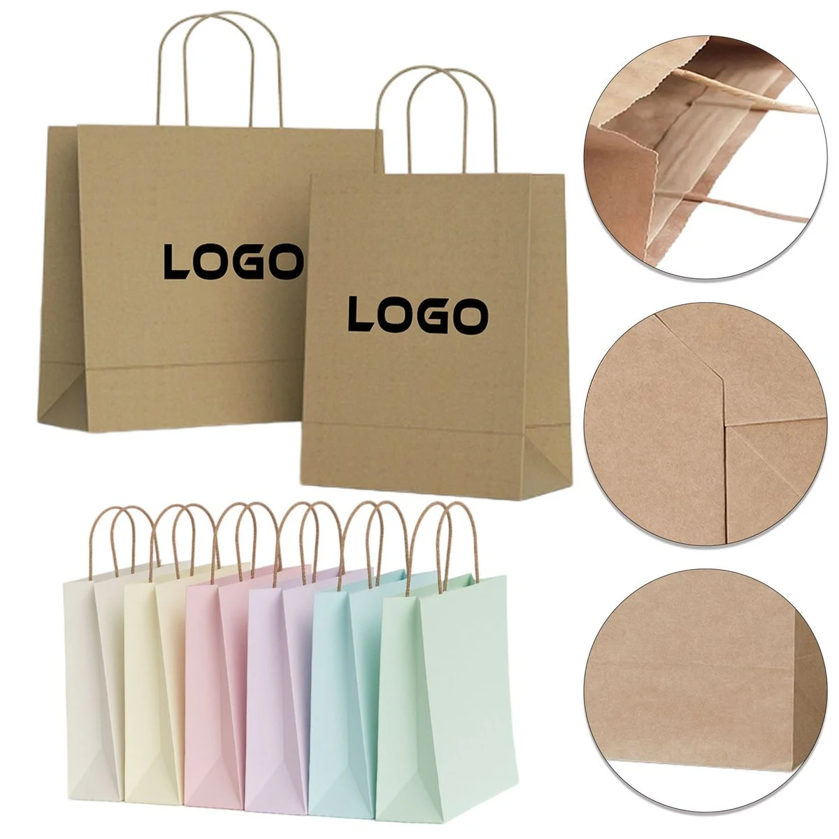 Multi Color Kraft Paper Bags 1
