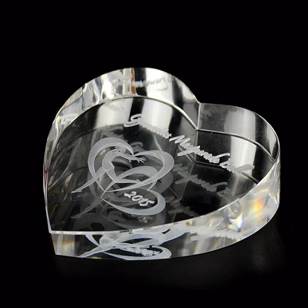 Crystal Heart shaped Paperweight