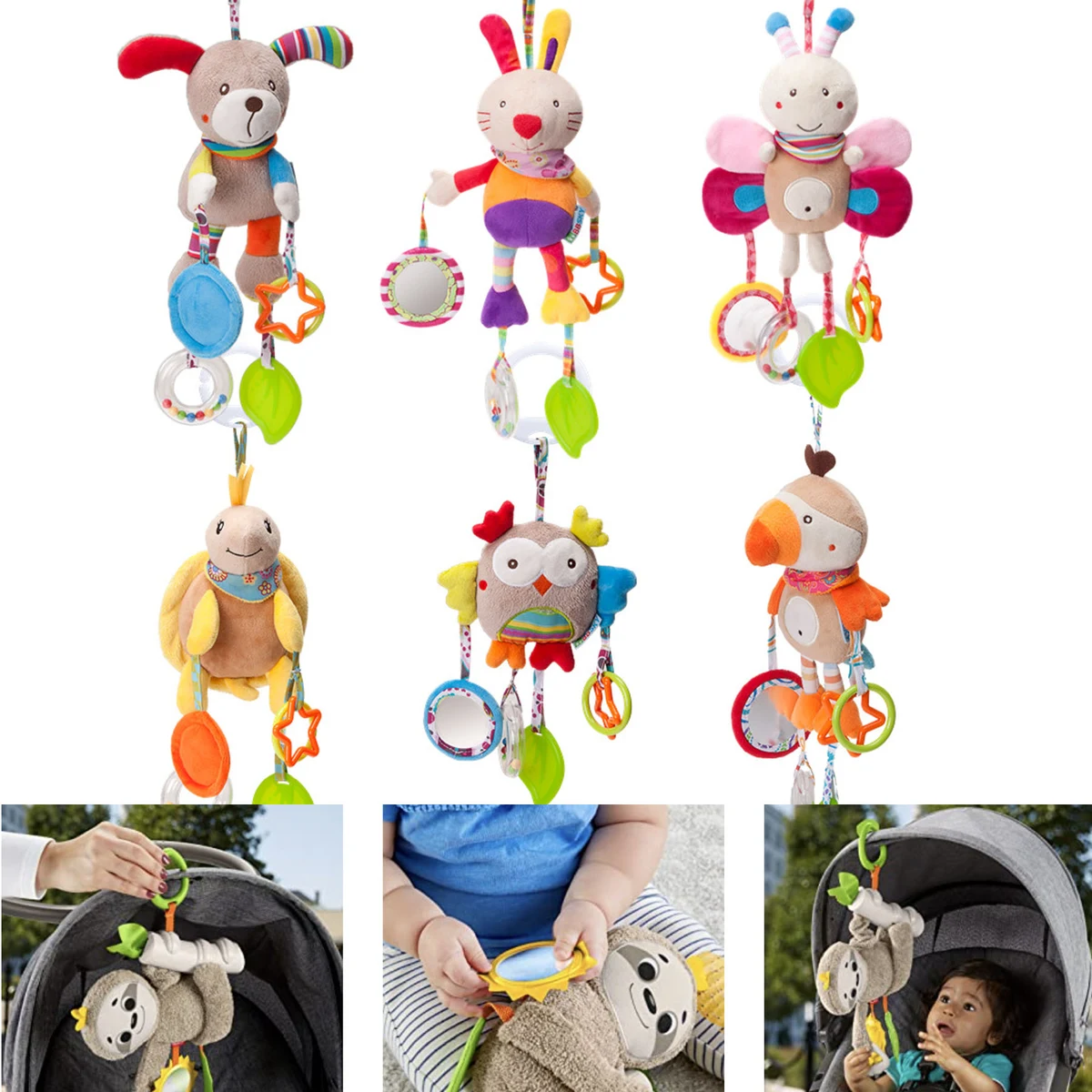 Baby Car Stroller Handing Soft Plush Toys 1