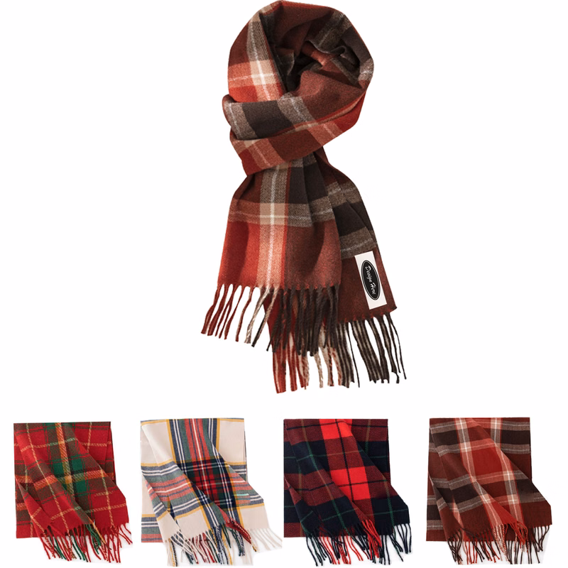 Seasonal Autumn/Winter Checkered Scarf
