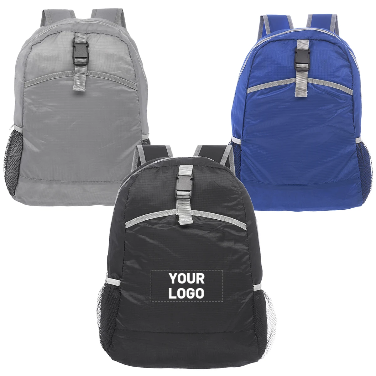 Foldable Backpack with Two Side Mesh Pockets 1