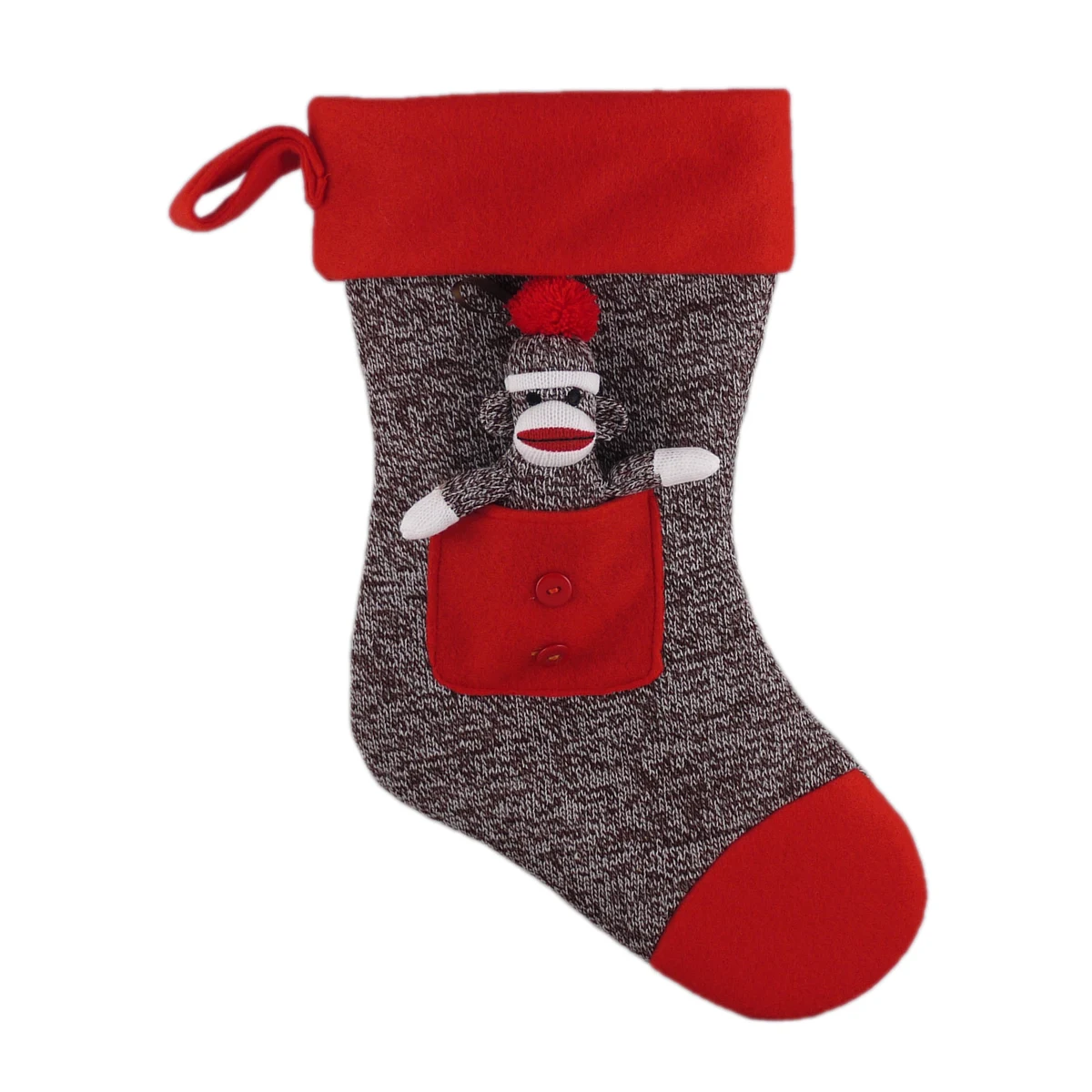 Red Sock Monkey Stocking 1
