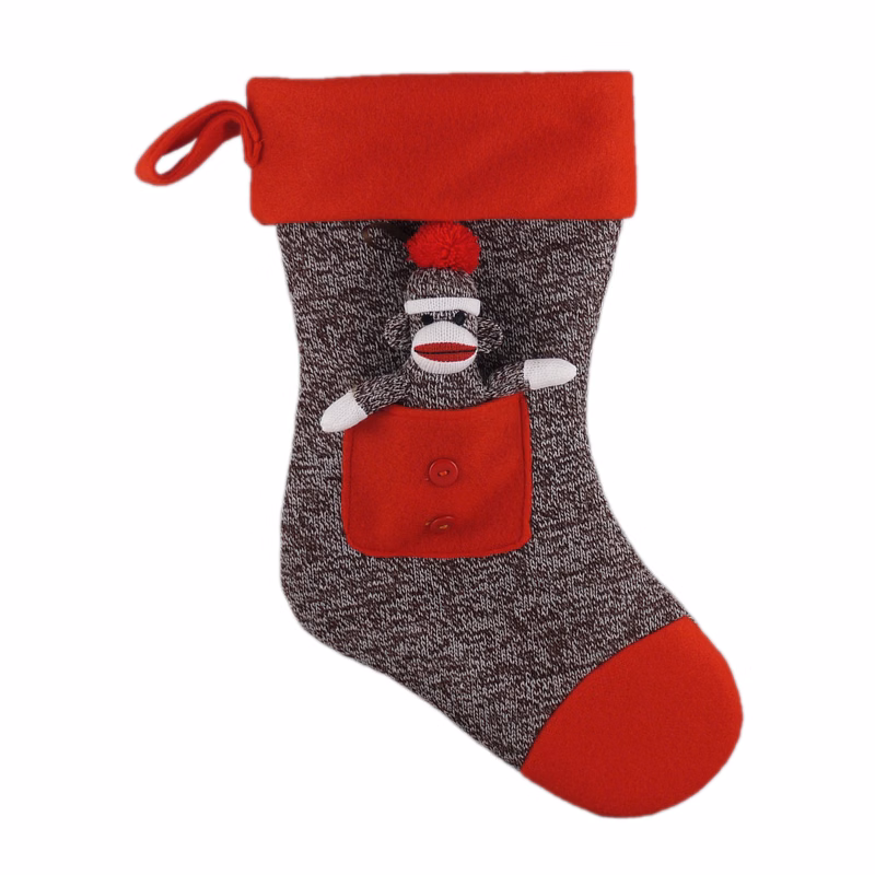 Red Sock Monkey Stocking
