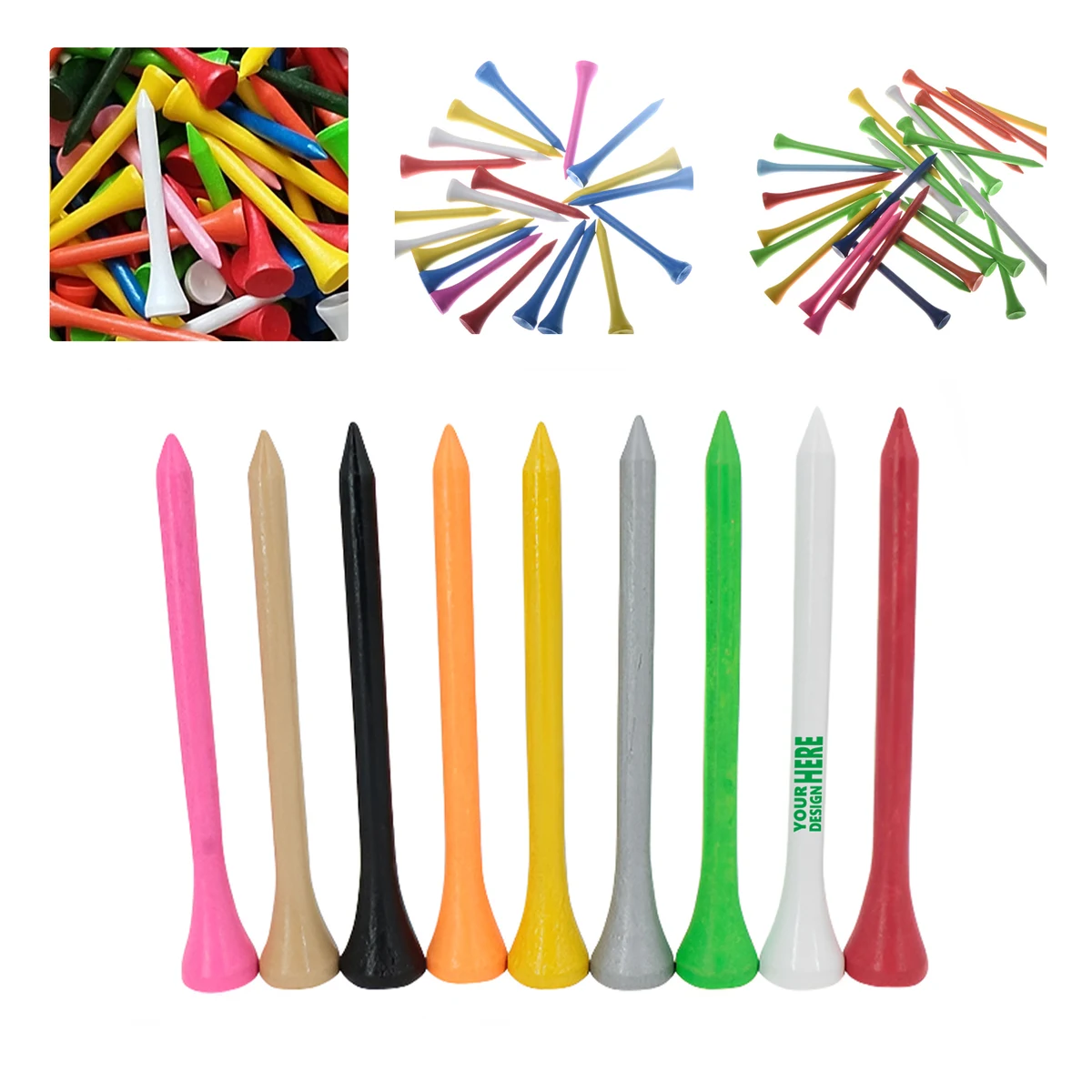MOQ50 Personalized Wooden Golf Tees with Custom Colors 1