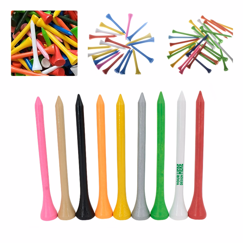 MOQ50 Personalized Wooden Golf Tees with Custom Colors