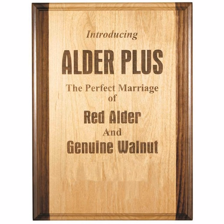 7" x 9" Genuine Red Alder & Genuine Walnut Plaque