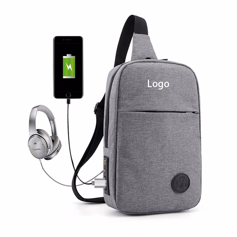 Casual Sling Backpack with USB Port