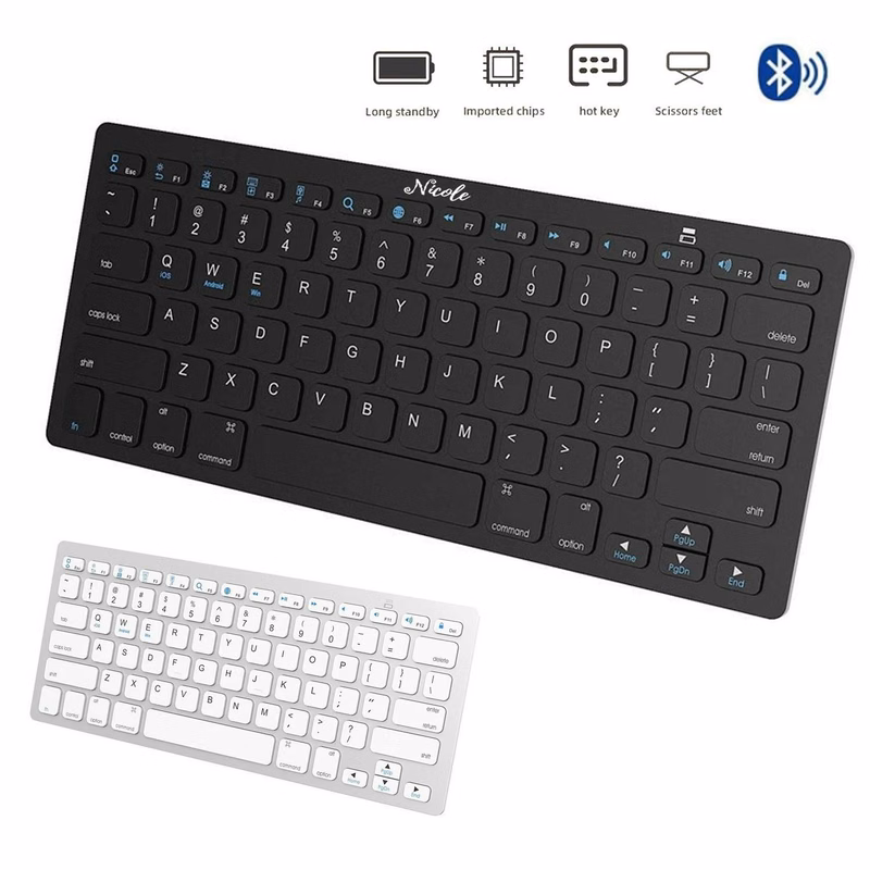 78-Key Slim Portable Bluetooth Keyboard