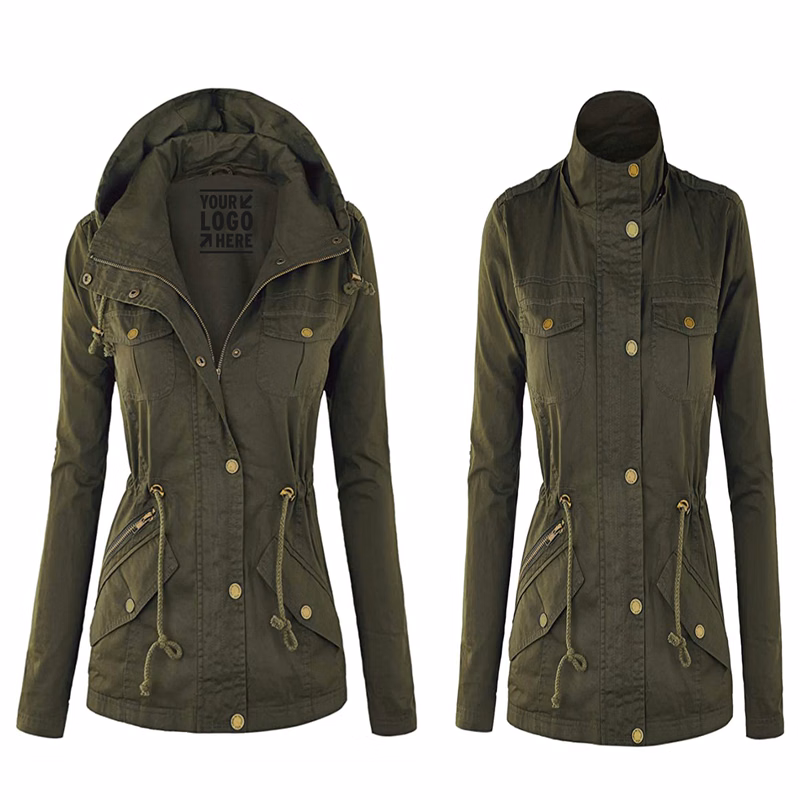 Light Military Jacket Zipper Casual Coat