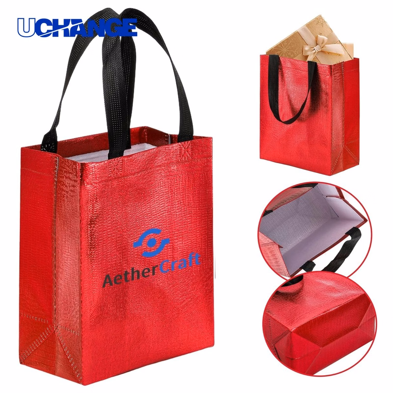 Non Woven Glitter Tote Bag Organizer with Glossy Finish