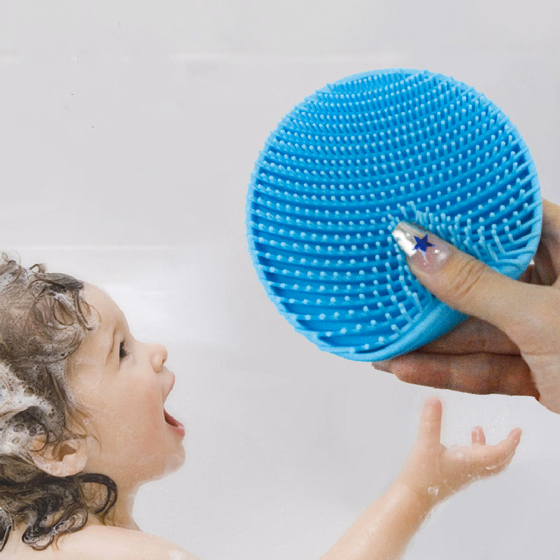 Silicone bath brush for body and face