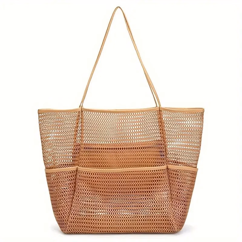 Double Layer Mesh Beach Bag, Beach Storage Tote