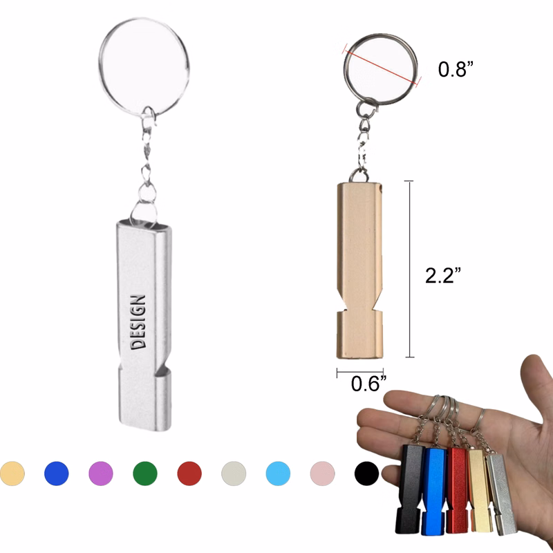 Portable High Pitch Aluminum Whistle Keychain
