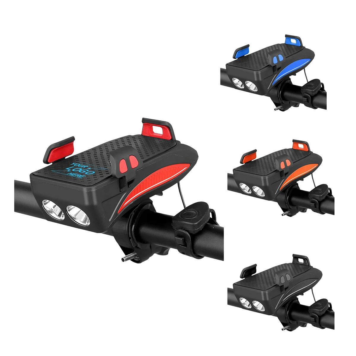 4" 1 USB Rechargeable Bike Light with Phone Holder 1