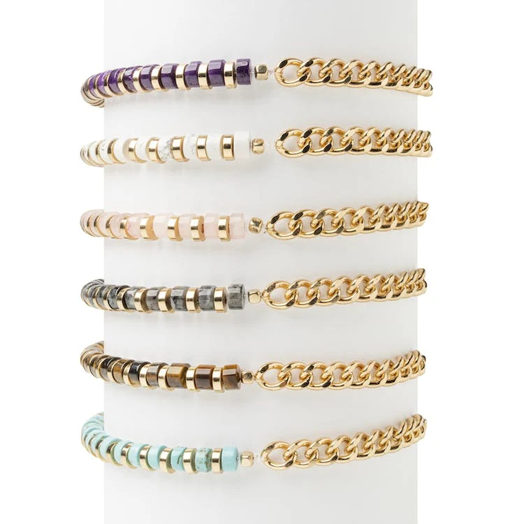 Soul Stacks Chain Reaction Bracelet Collection - Assorted Gemstones 1