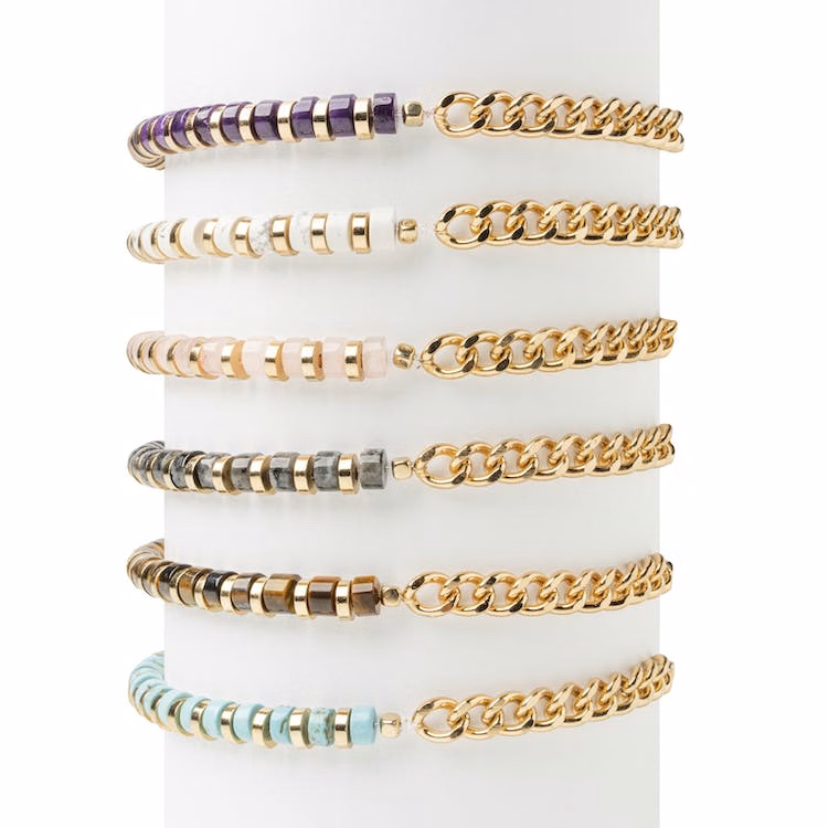 Soul Stacks Chain Reaction Bracelet Collection - Assorted Gemstones