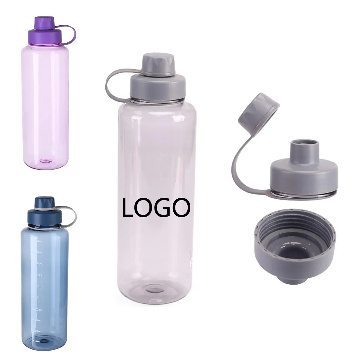 50oz Clear Sports Bottles With Lid 1