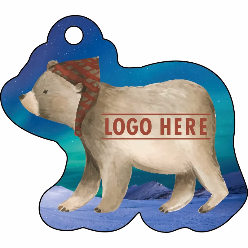 1/4" Recycled Wood Ornaments-Bear at night