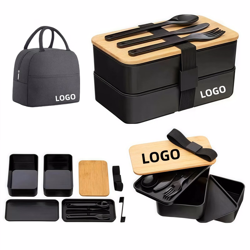 Bamboo Lid Double Layer Bento Box
