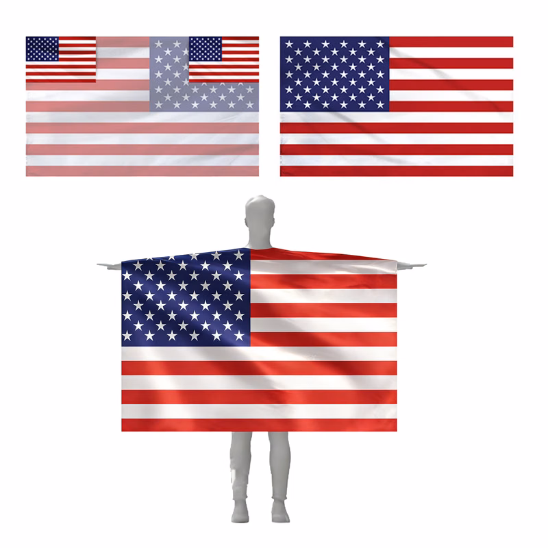 Custom Polyester Capes & Cloaks with American Flag Patterns