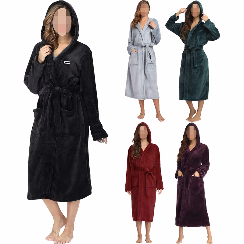 Winter Flannel Thick Bathrobe