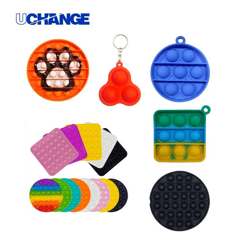 Round Pop Bubble Fidget Sensory Toy Keychain