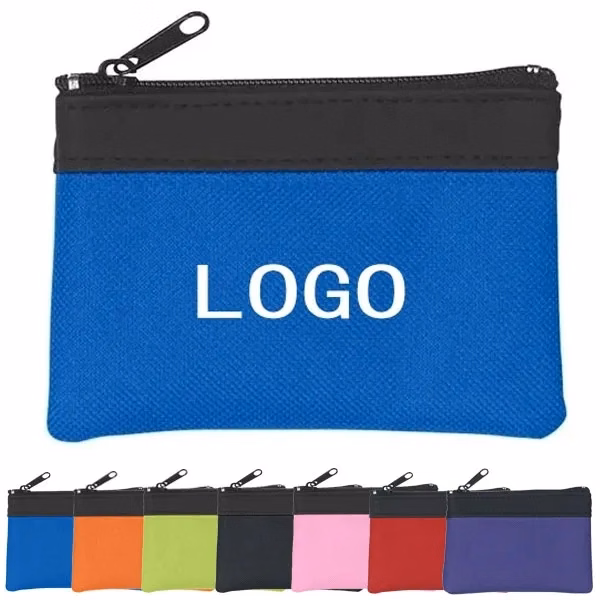 Imprinted Polyester Zippered Coin Pouches