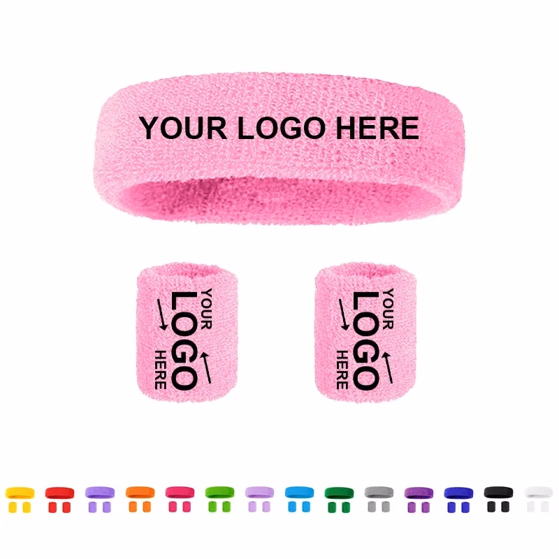 Sweat Absorbing Headband Wristband Set