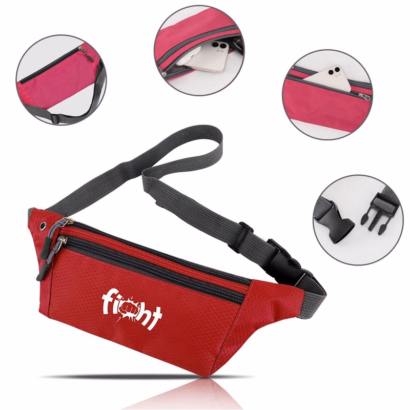 3 Zippered Running Belt Bag 13" W x 4" H