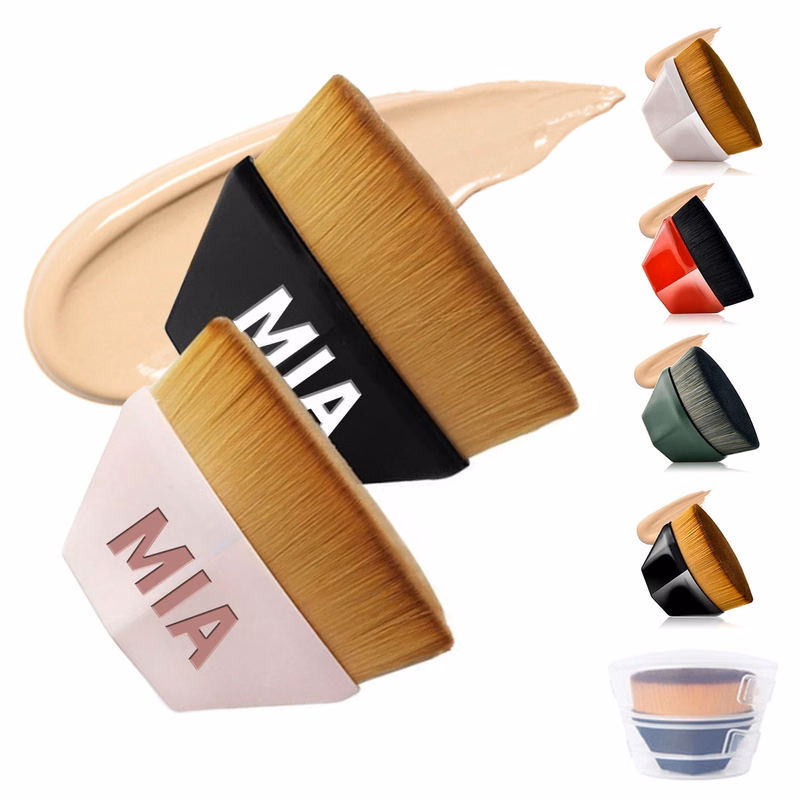 Hexagonal Foundation Powder Mix Liquid Immaculate Plum Brush