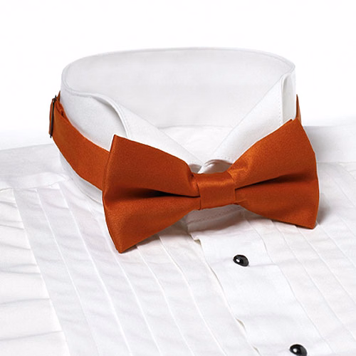 Orange Solid Color Bow Tie - Adjustable Band