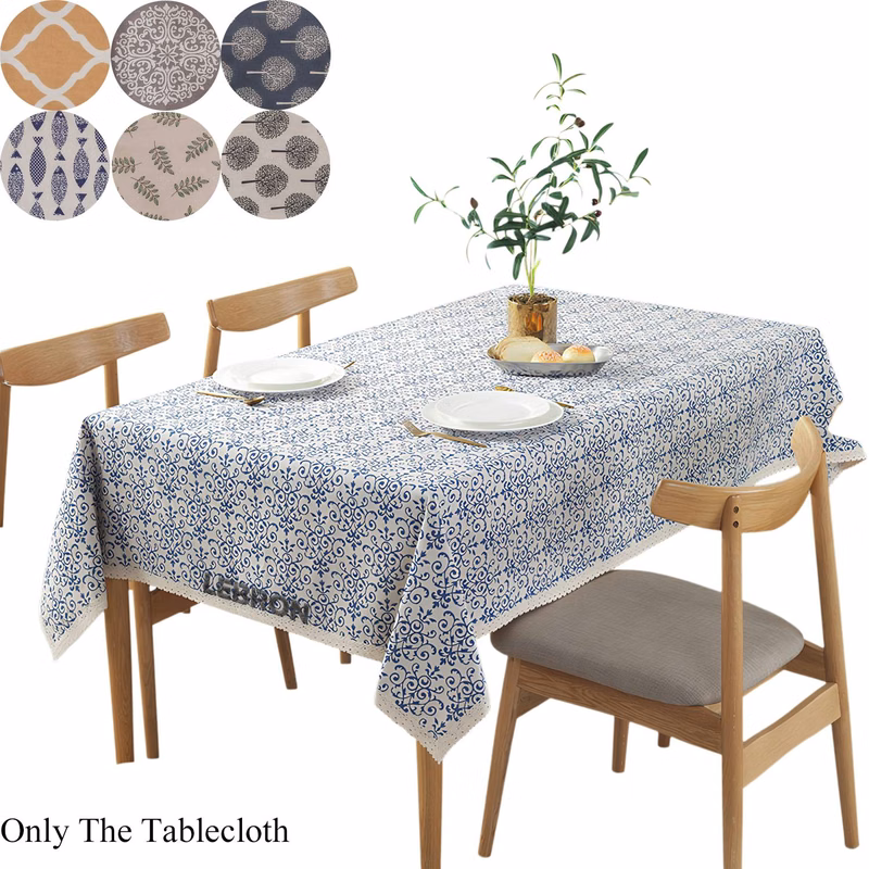 Printed Cotton Linen Tablecloth