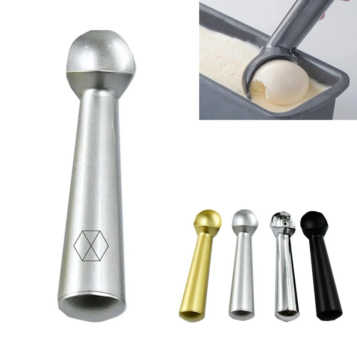 Solid Stainless Steel Ice Cream Scoop MOQ 50pcs 1