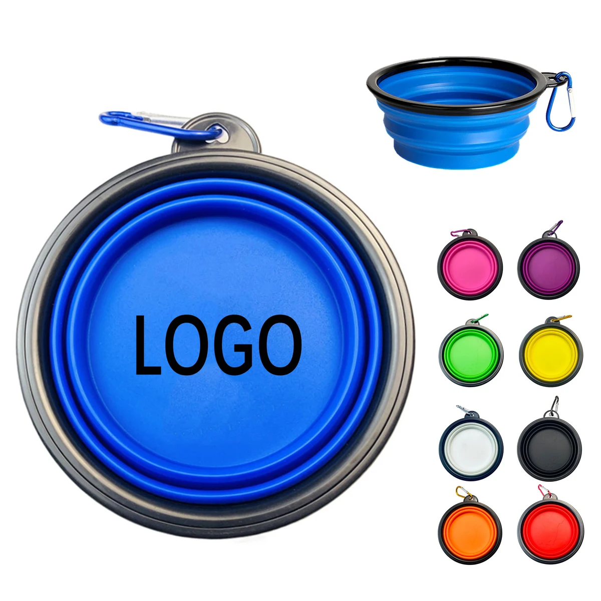 Folding Dog Bowl 13Oz TPE Travel With Carabiner 1
