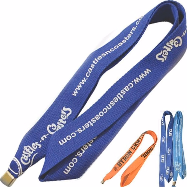 Cotton Screen Printed Lanyard with Split Ring - 36"x3/8"
