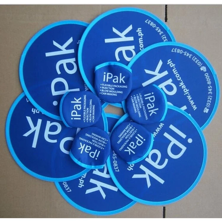 8" diameter 190T material foldable flying dish one color screen imprint 1