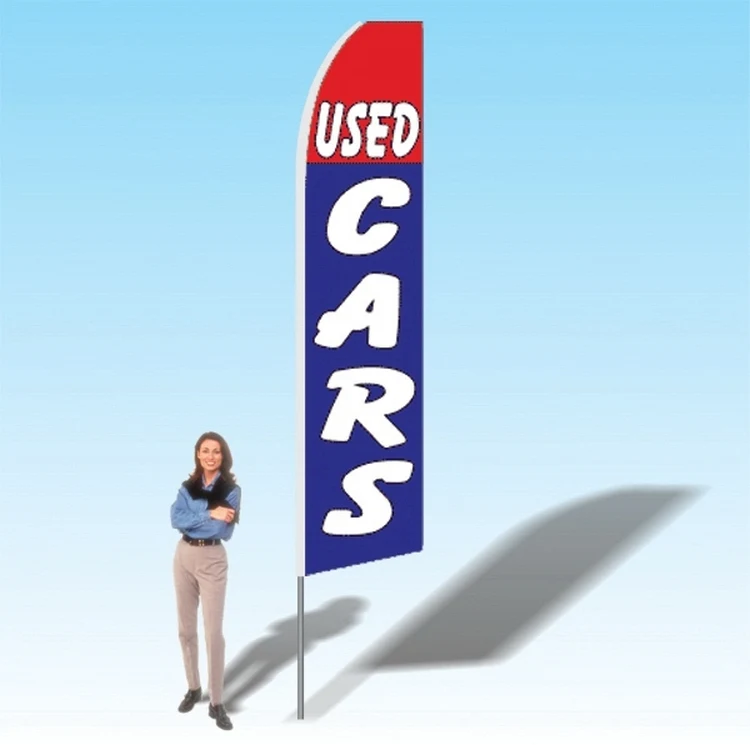 15FT Used Cars Red Blue Advertising Banner Flag 1