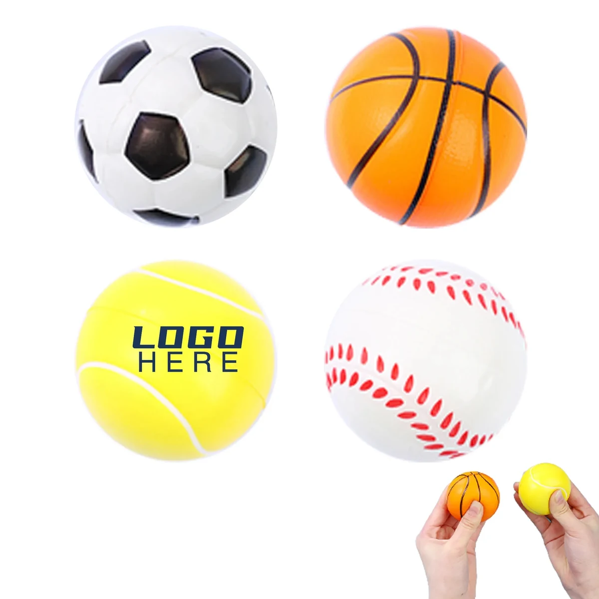 Ball Shaped PU Stress Reliever With Custom Logo 1