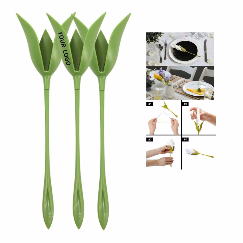 Plastic Napkin Stand with Rose Shape Feature