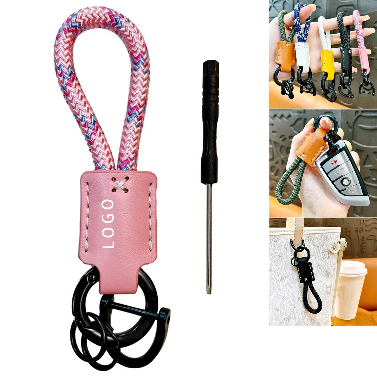 Car Keychain Braided Key Chain With D-ring 1