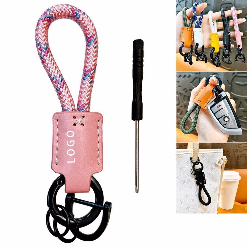 Car Keychain Braided Key Chain With D-ring