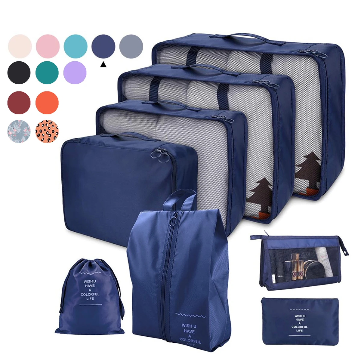 8 Set Packing Cubes Luggage Organizers Bags 1